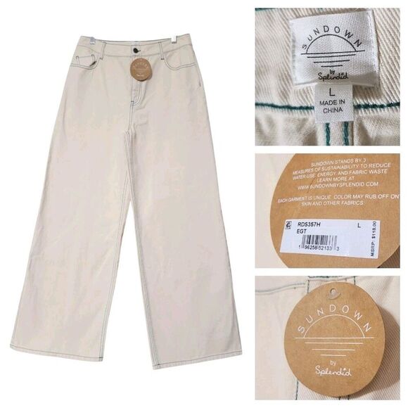 Splendid Sundown High Rise Wide Leg Jeans New Size L W 30 L 29 - Rigid Denim Y2K - Picture 1 of 14